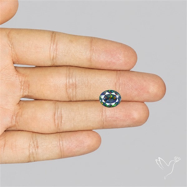 Faceted Aurora Opal and Quartz Triplet