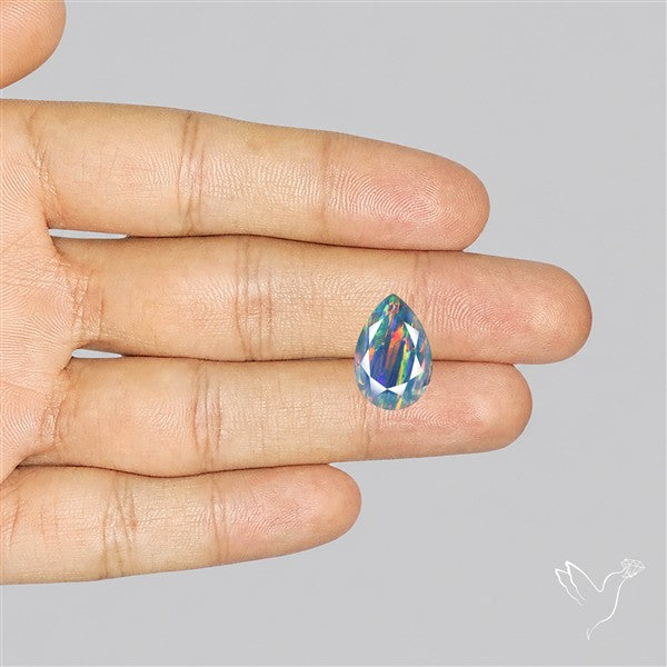 Faceted Aurora Opal and Quartz Triplet