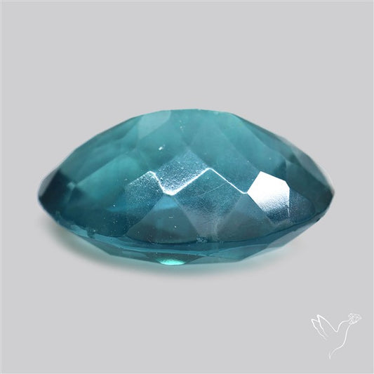 Rose Faceted Belgian Teal Fluorite Rose Cut Top
