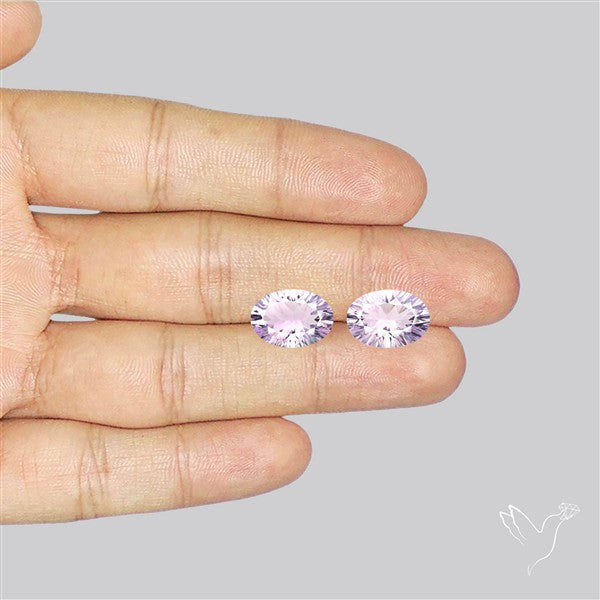 Millennium Cut Amethyst Pair Faceted Fine Gemstone