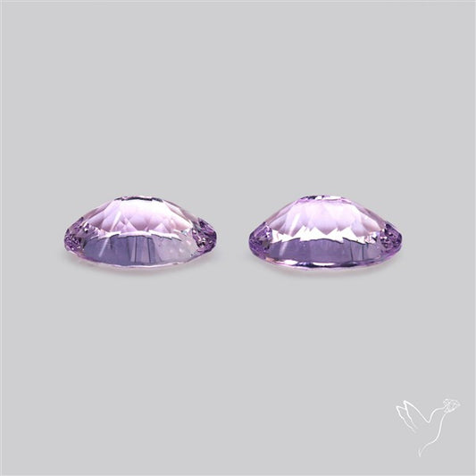 Millennium Cut Amethyst Pair Faceted Fine Gemstone