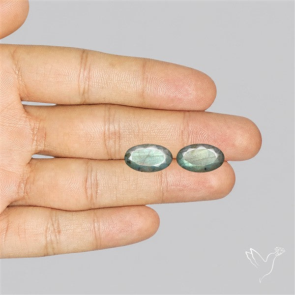 Faceted Blue Labradorite Pair