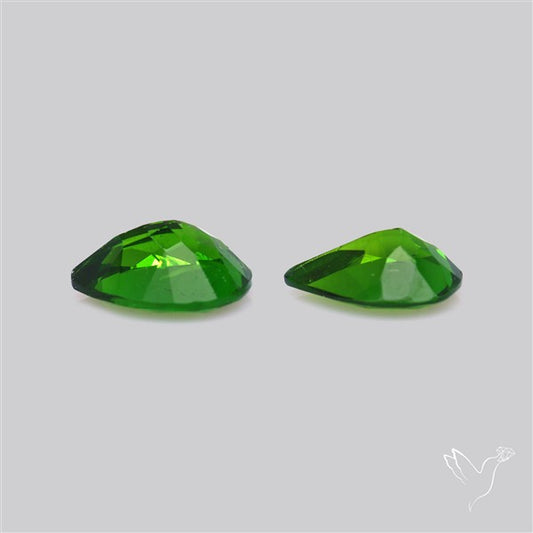 Chrome Diopside Natural Deep Green Pair Faceted AAA Fine Gemstone