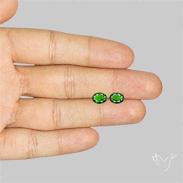 Chrome Diopside Natural Deep Green Pair Faceted AAA Fine Gemstone