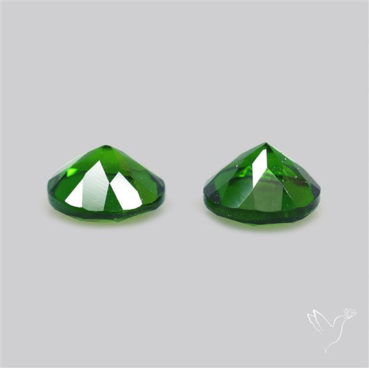Chrome Diopside Natural Deep Green Pair Faceted AAA Fine Gemstone