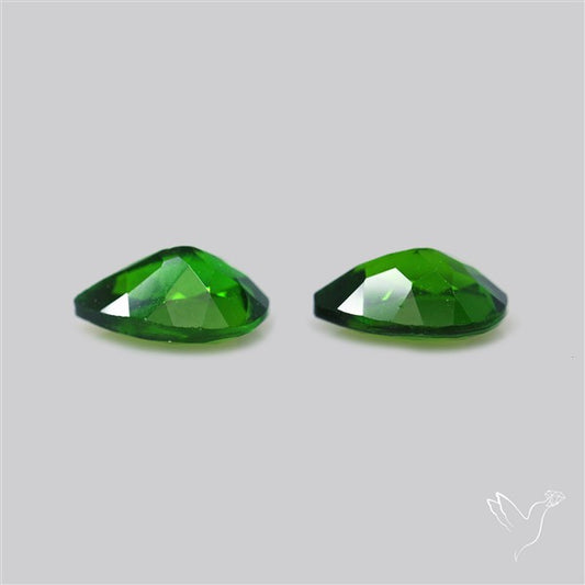 Chrome Diopside Natural Deep Green Pair Faceted AAA Fine Gemstone