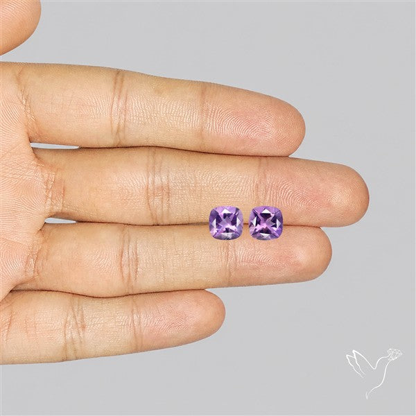 Faceted Fine Amethyst Pair