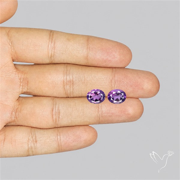 Faceted Fine Amethyst Pair