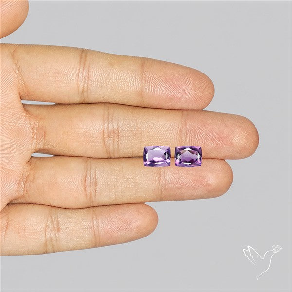Faceted Fine Amethyst Pair