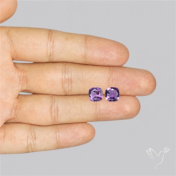 Faceted Fine Amethyst Pair