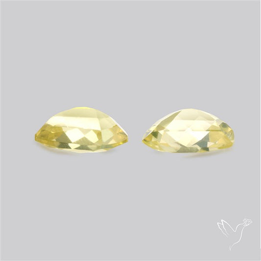 Faceted Green Gold Lemon Quartz Pair