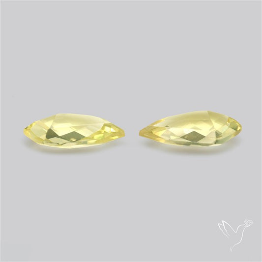 Faceted Green Gold Lemon Quartz Pair