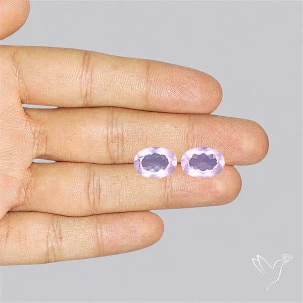 Brazilian Rose Quartz Pair Faceted Fine Gemstone