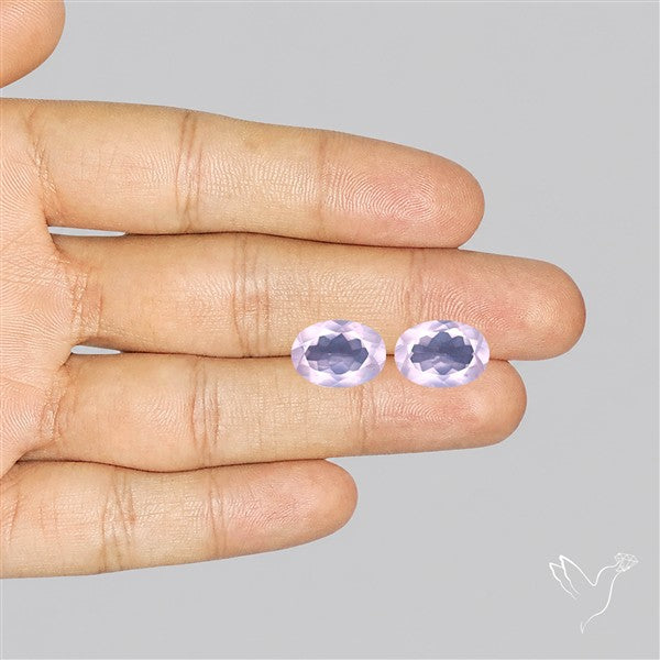Brazilian Rose Quartz Pair Faceted Fine Gemstone