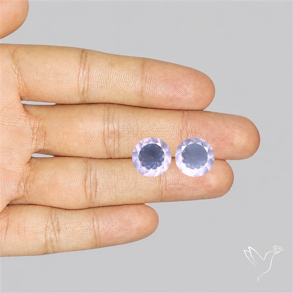 Brazilian Rose Quartz Pair Faceted Fine Gemstone