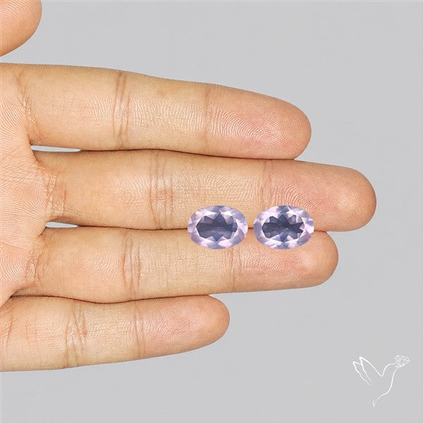 Brazilian Rose Quartz Pair Faceted Fine Gemstone