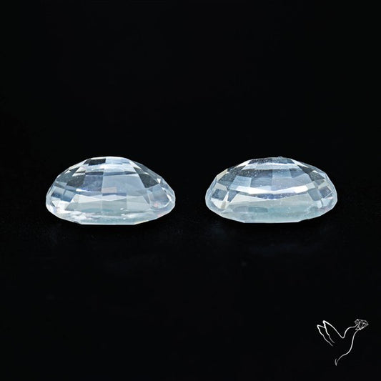Himalayan Quartz Pair Faceted Fine Clear Crystal Quartz