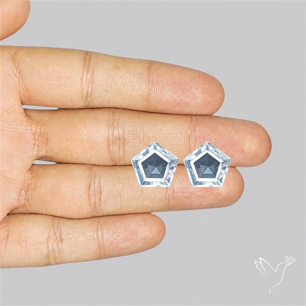 Himalayan Quartz Pair Faceted Fine Clear Crystal Quartz