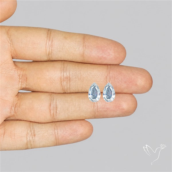 Himalayan Quartz Pair Faceted Fine Clear Crystal Quartz