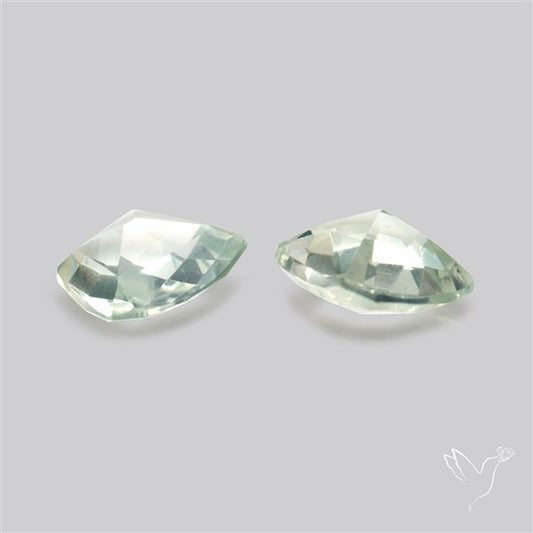Prasiolites Pair Checkerboard Cut Faceted Fine Gemstone