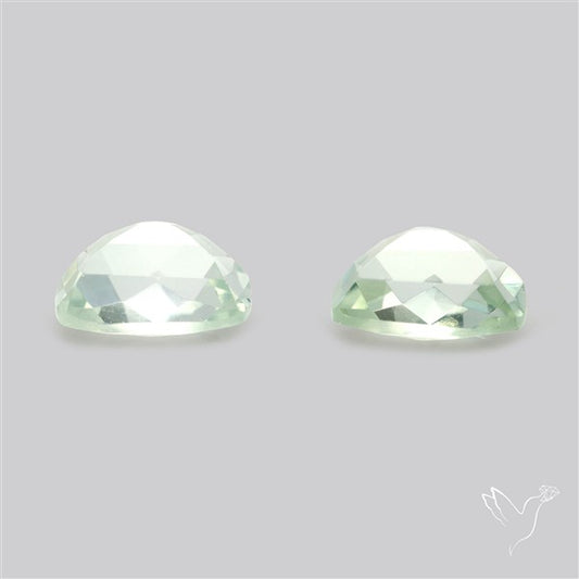 Prasiolites Pair Checkerboard Cut Faceted Fine Gemstone