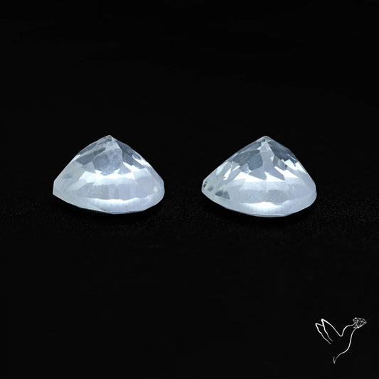 Himalayan Quartz Pair Faceted Fine Clear Crystal Quartz