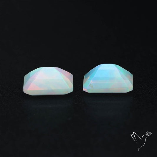 AAA Ethiopian Opal Faceted Pair Fine Gemstone