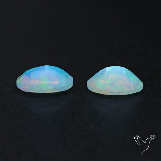 AAA Ethiopian Opal Faceted Pair Fine Gemstone