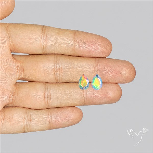 AAA Ethiopian Opal Faceted Pair Fine Gemstone