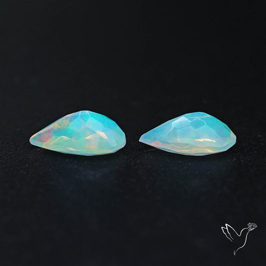 AAA Ethiopian Opal Faceted Pair Fine Gemstone