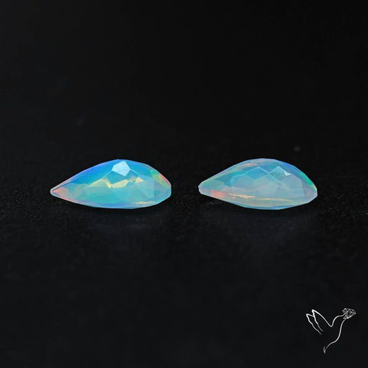 AAA Ethiopian Opal Faceted Pair Fine Gemstone