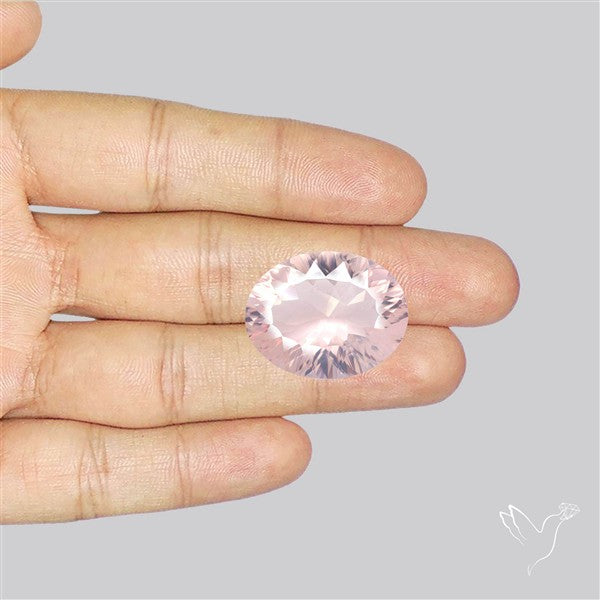 Millennium Cut Fine Rose Quartz Brazil Concave Cut