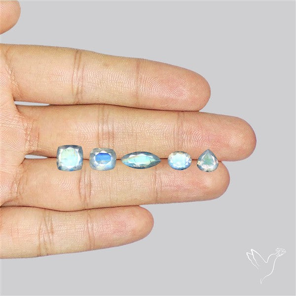 Faceted African Blue Moonstone Set