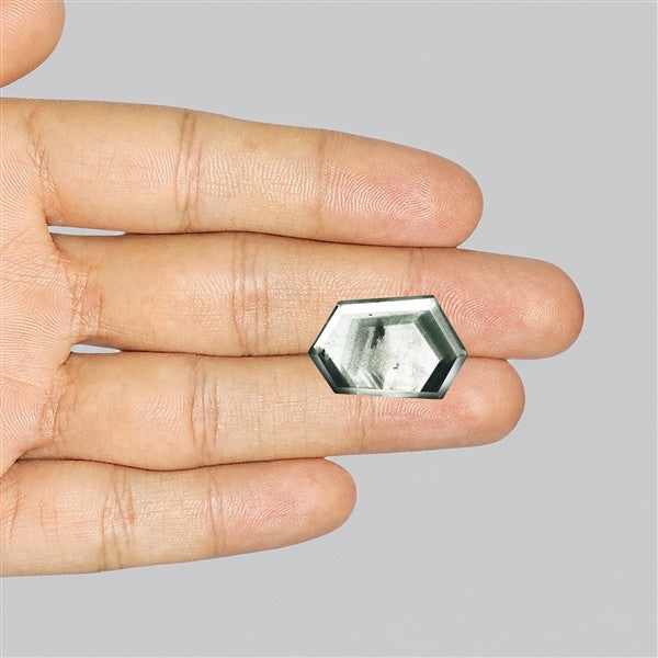 Green Phantom Quartz Portrait Cut Fine Gemstone