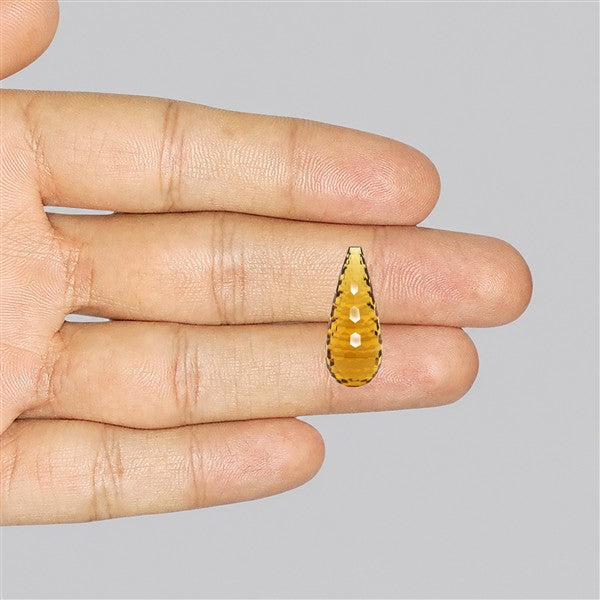 Champagne Quartz Briolette Cut Drop Fine Gemstone