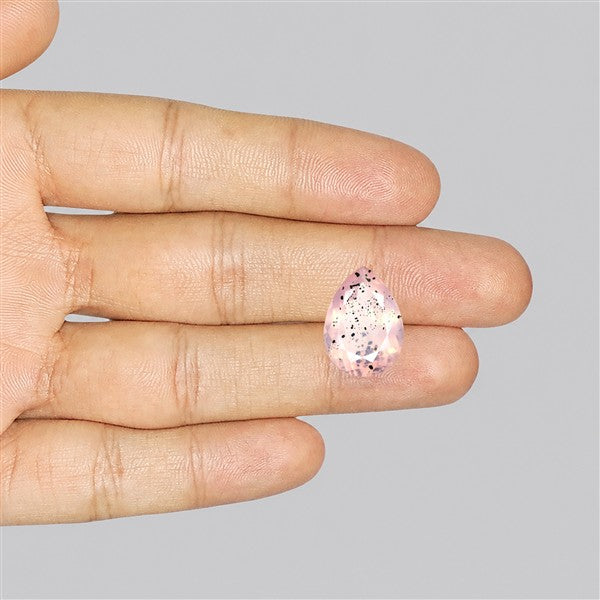 Diopside in Rose Quartz Faceted Fine Gemstone