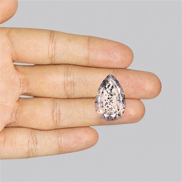 Diopside in Rose Quartz Faceted Fine Gemstone