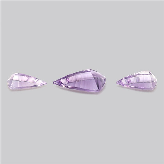 Rose de France Amethyst Set Millenium Cut Faceted Fine Gemstone