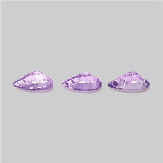 Rose de France Amethyst Set Millenium Cut Faceted Fine Gemstone