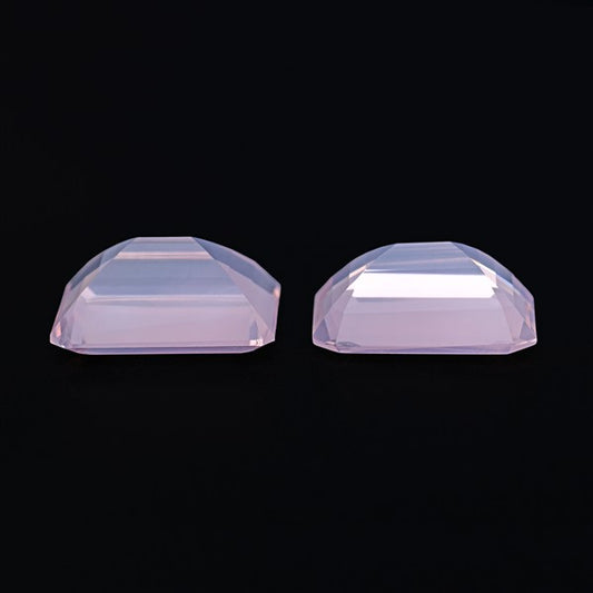 Faceted Rose Quartz Pair