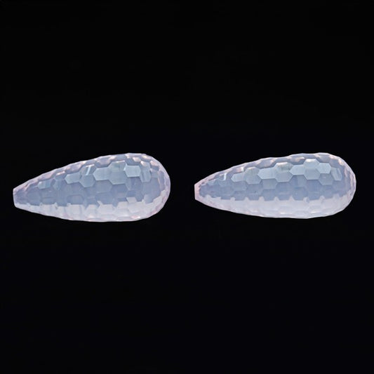 Facetd Rose Quartz Pair