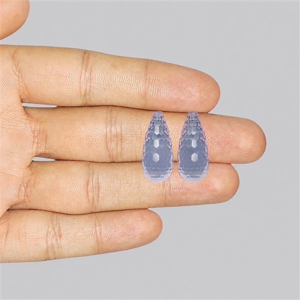 Facetd Rose Quartz Pair