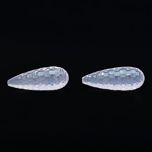 Facetd Rose Quartz Pair