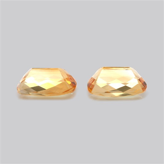 Citrine Pair Checker Cut Faceted Fine Gemstone