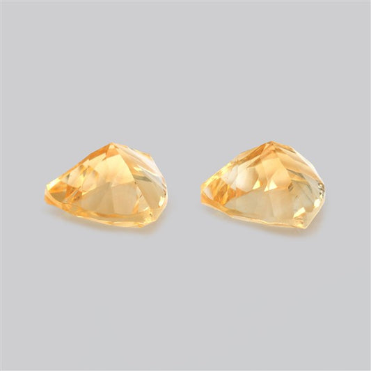 Millennium Cut Citrine Pair Faceted Fine Gemstone
