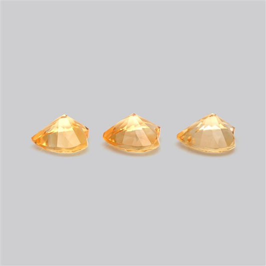 Citrine Hearts Faceted Fine Gemstone Set