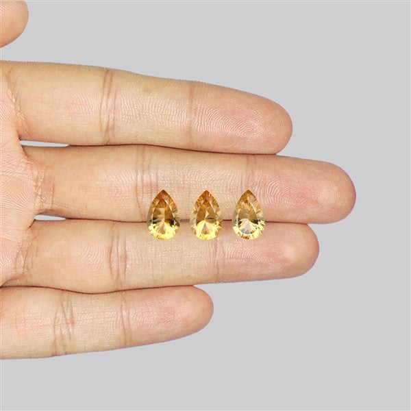 Millennium Cut Citrine Faceted Fine Gemstone Set