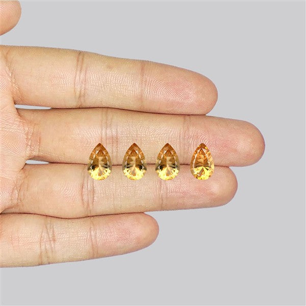 Millennium Cut Citrine Faceted Fine Gemstone Set