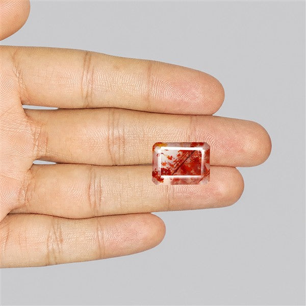 Rare Iron Stained Quartz Faceted Fine Gemstone