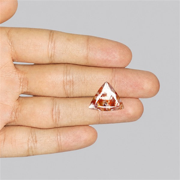 Rare Iron Stained Quartz Faceted Fine Gemstone